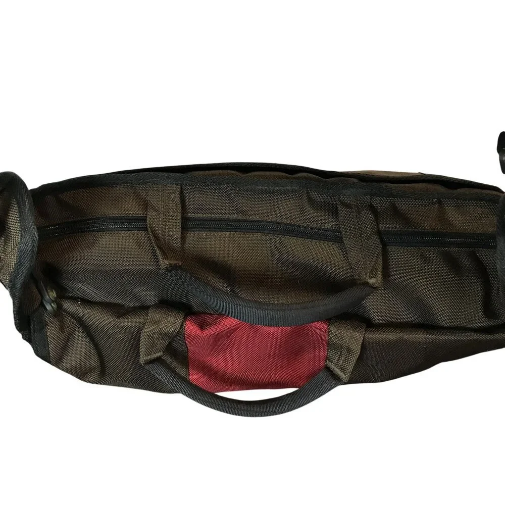 Timbuk2 Nylon Messenger PC Book Bag Brown & Red 15 x 12